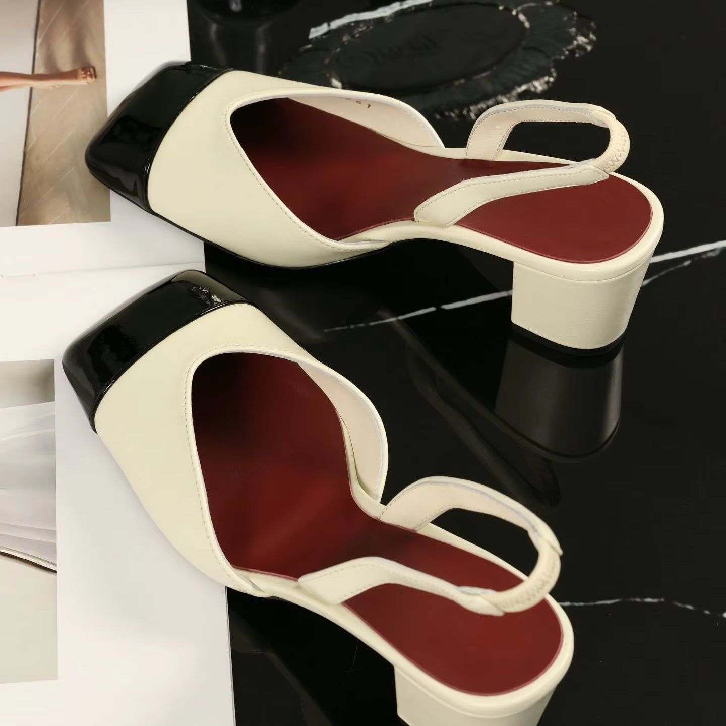 Women Slingback Pumps Two Tone - Women Shoes Sandals ulasan dan harga