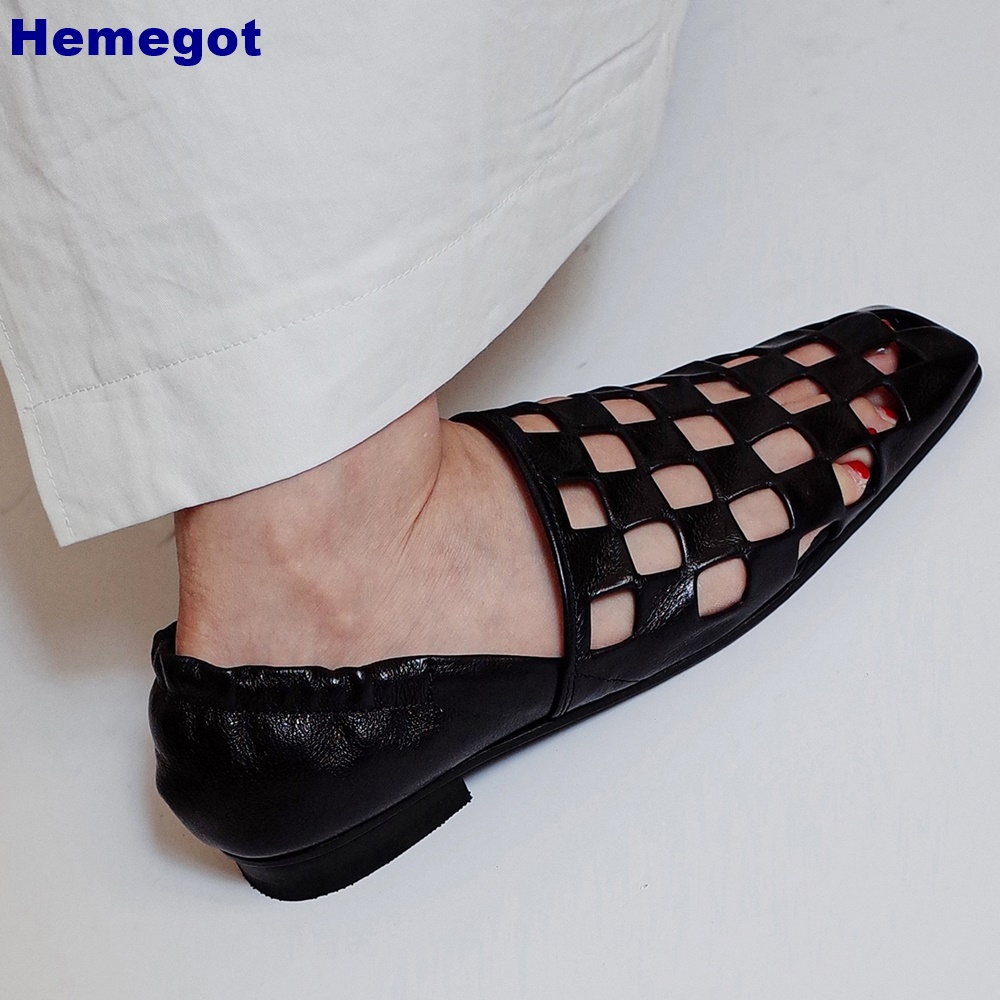 Women Black Caged Flat Sandals - Women Shoes Sandals ulasan dan harga