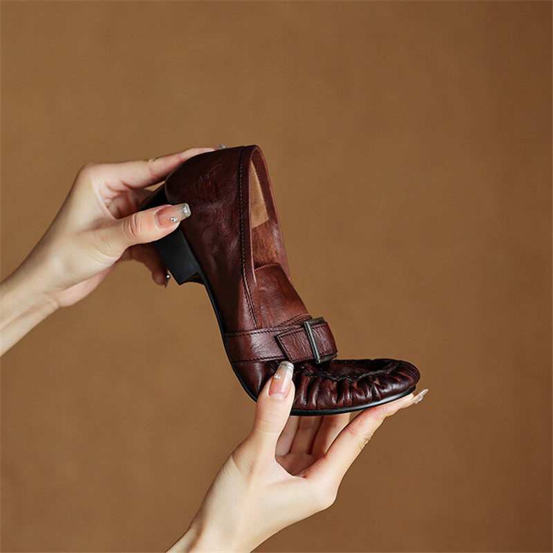 New Autumn Genuine Leather Wom - Women Shoes With Heels ulasan dan harga