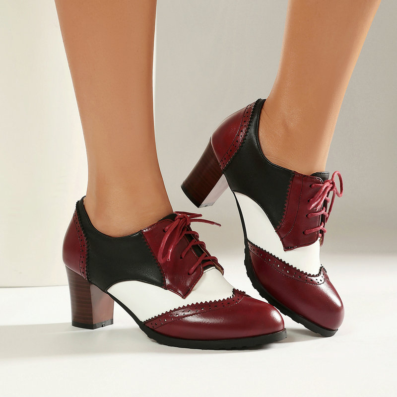 Vintage Two Tone Brogue Oxford - Women'S Xti Shoes ulasan dan harga