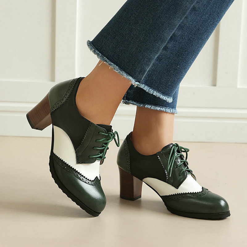 Vintage Two Tone Brogue Oxford - Women'S Xti Shoes ulasan dan harga