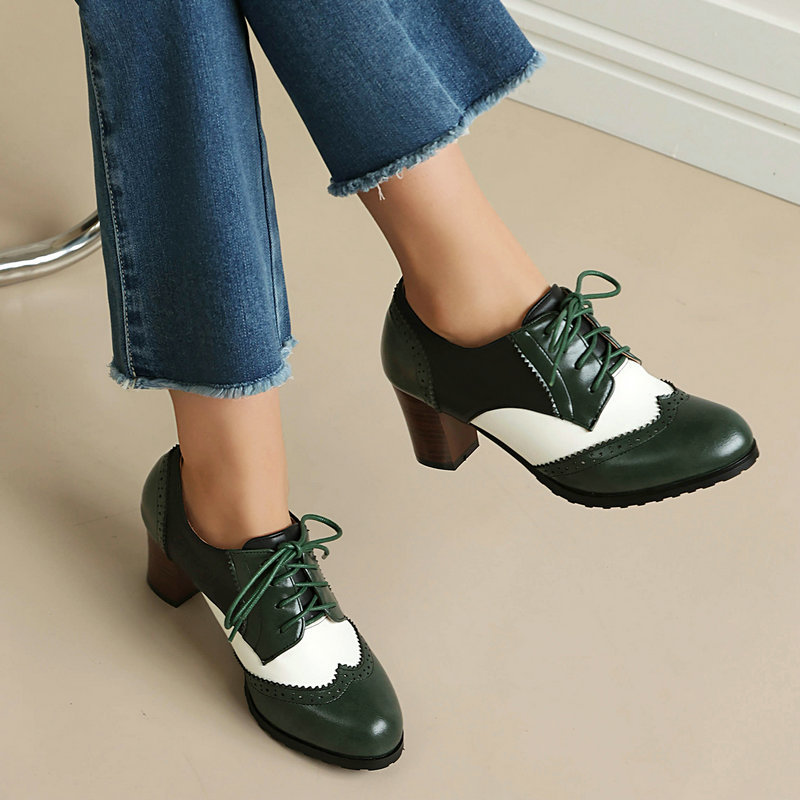 Vintage Two Tone Brogue Oxford - Women'S Xti Shoes ulasan dan harga